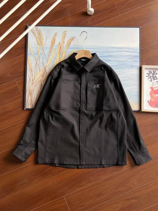 F0320106长袖衬衣春秋重磅棉夹克厚实硬挺防风防水男士外套 商品图14