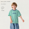 马克珍妮条纹男女童纯棉字母T恤2026年夏装新款560820 商品缩略图0