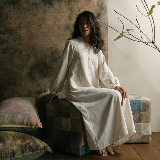 【上新88折】「女祭司」系列白袍 | 开领连衣裙 禾娑基地 敦煌生态种植棉麻 无塑星球 商品图8