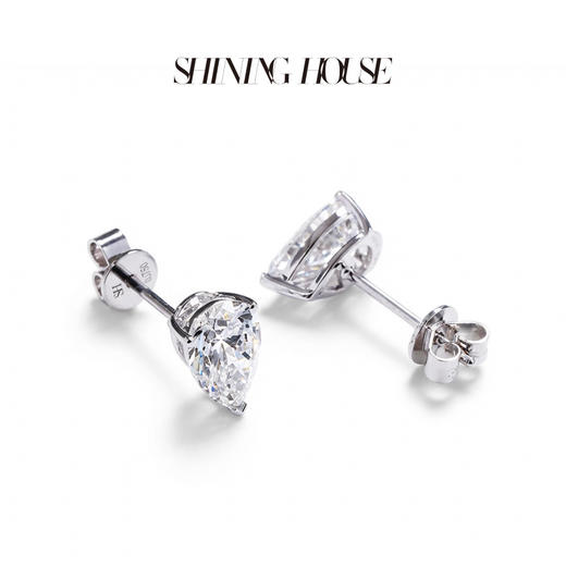Ease·Shining系列 ShiningHouse[培育] 18k金钻石耳饰 圆钻形椭圆形水滴形公主方形心形马眼形人工真钻人造钻石K金耳饰简约钻石耳饰悦己送礼臻选【此商品不支持7天无理由退货退款】 商品图7