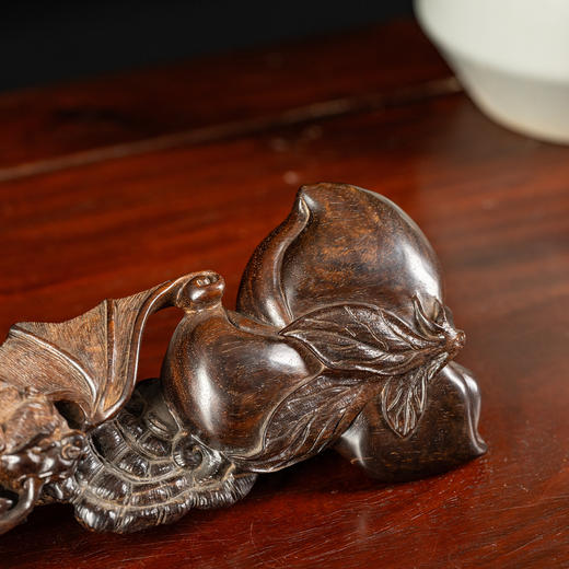 紫檀福寿双全山子摆件 商品图1