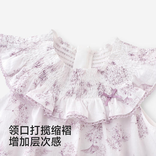 【商场同款】英氏女宝背心连体衣夏新款透气爬服婴儿纯棉短袖哈衣 商品图3