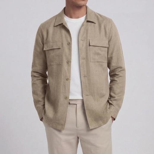 春季新款男士亚麻肯佛博休闲外套 商品图10