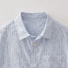 马克珍妮松弛条纹男童棉麻短袖衬衫2026年夏装新款560526 商品缩略图3