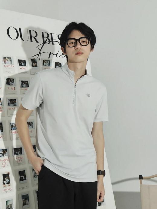 威海迪尚排单，新款2026夏季Kl可*隆 男士吸湿速干半拉链立领短袖T恤 商品图3