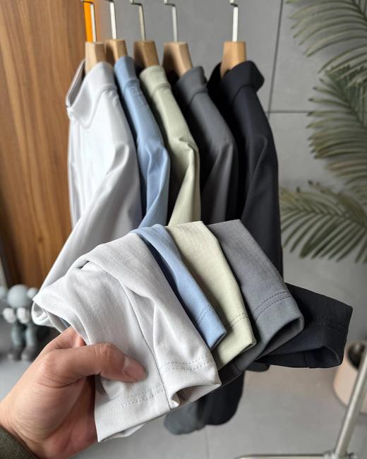 F032001春秋新款男款立体弹力运动内搭户外休闲半拉链薄绒打底衫长袖 商品图7