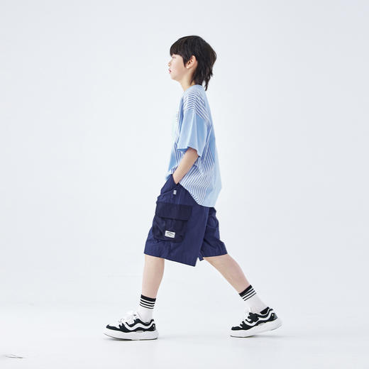 蓝汽水2026夏季新款男童户外轻薄短裤工装口袋度假风防泼水五分裤 商品图4