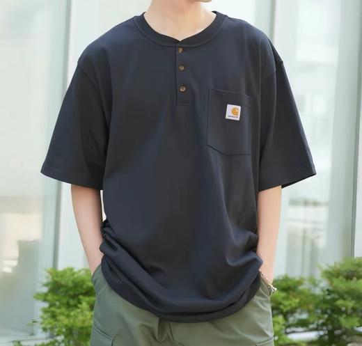 F032095复古宽松版型针织套头通勤休闲百搭男女同款短袖T恤 商品图4