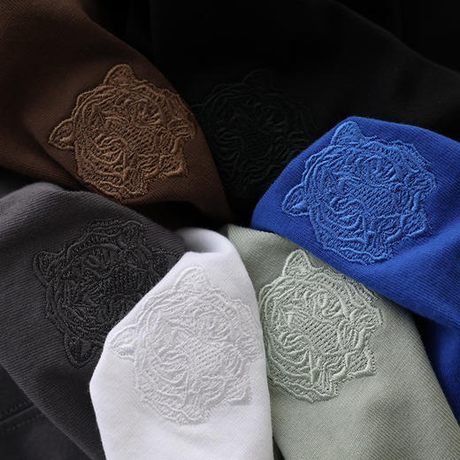 【超模君精选 260g男士虎头刺绣T恤】 虎头刺绣 logo 面料柔软有筋骨 版型宽松 商品图3