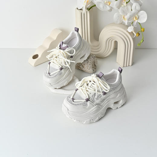 经典鲨2026年夏专柜新品韩版时尚薄款透气厚底显高老爹鞋女KW160-629131 商品图3