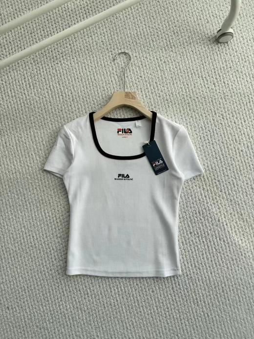 F0320141短袖T恤2025夏季新款U领撞色修身短款上衣女 商品图14