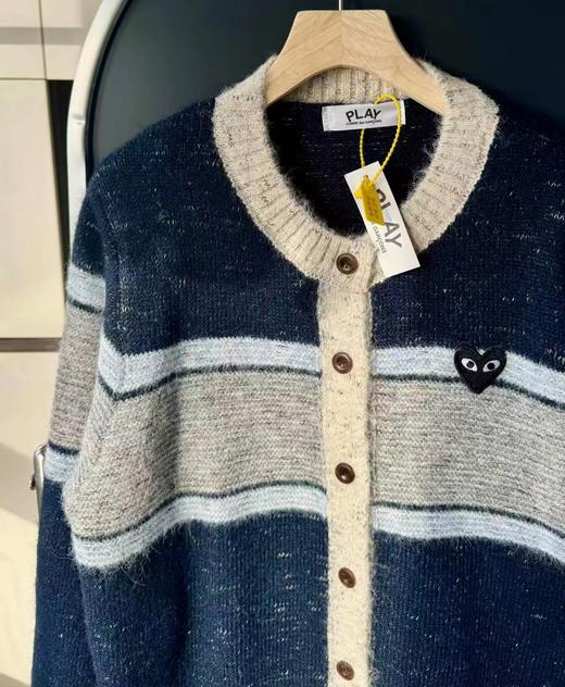 F0320144复古拼色设计圆领单排扣宽松百搭毛衣针织衫 商品图9