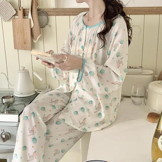 【秒杀】【碎花棉绸睡衣】春秋款绵绸开衫长袖 夏季高级感可外穿田园风家居服40支全人棉绸开衫套装 商品图3