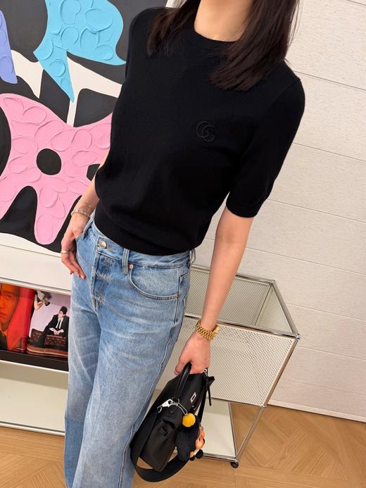 古驰 新品🆕胸前刺绣字母短袖针织衫（MM） 商品图3