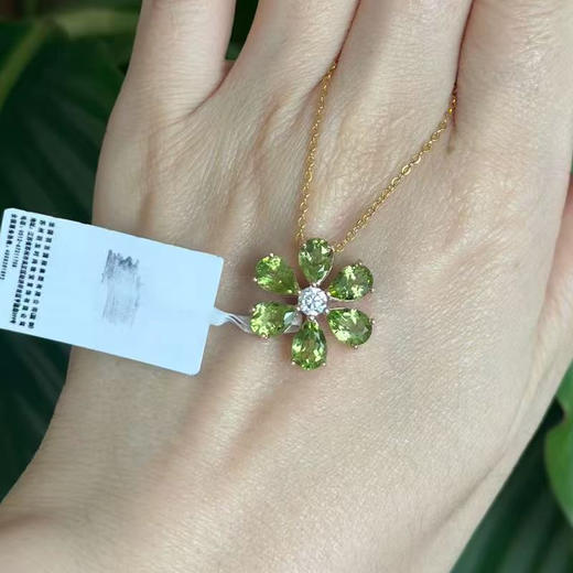 【橄榄石轻奢耳钉/项链】周六（3.21）中午12点开始 S925银时尚吊坠饰品送女士生日节日礼物JE25055/JP25026-水晶CC 商品图1