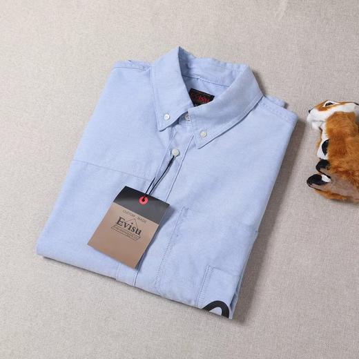 F0320139男士日常通勤胸前双口袋点缀印花刺绣衬衫上衣 商品图1