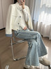 土耳其牛仔棉天丝莱赛尔垂顺烫钻微喇窄腿牛仔裤 商品缩略图6