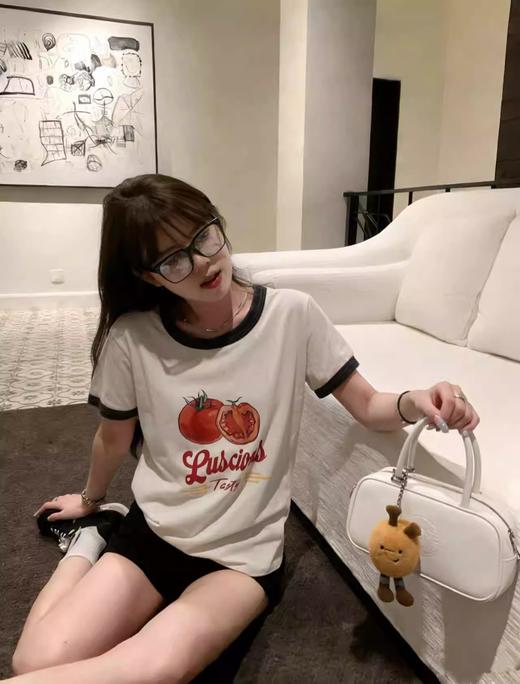 100%雨露棉复古炒色番茄T 🍅韩国单～休闲短袖T恤 商品图4