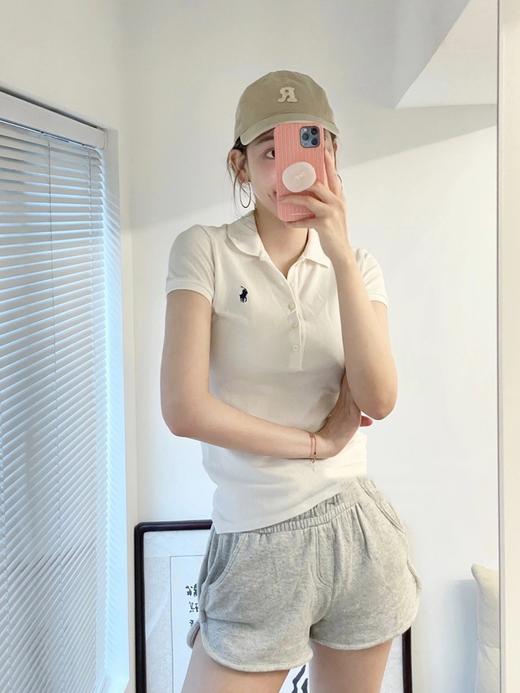 拉夫劳伦女款POLO衫修身版5粒扣纽扣弹力翻领短袖 商品图1