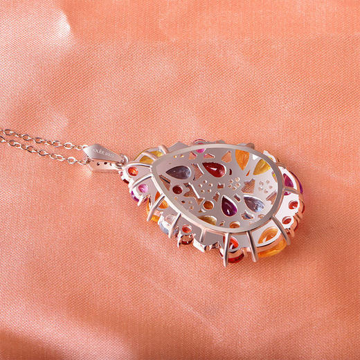 【天然水晶项链】S925银轻奢彩色宝石吊坠饰品送女生节日礼物JP25027-水晶CC 商品图4