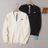 F0320140男女同款刺绣logo后背三条杠V领+排扣设计毛衣开衫 商品缩略图0