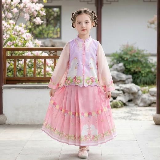 年衣童装儿童中式套装春季新款女童改良汉服两件套春意融融中式套装N1261062D02NIANYI年衣 商品图5