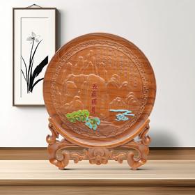 泰安非遗泰山桃木摆件中25看盘景泰蓝家居装饰摆件乔迁开业送礼