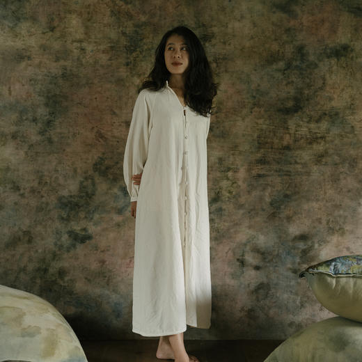 【上新88折】「女祭司」系列白袍 | 开领连衣裙 禾娑基地 敦煌生态种植棉麻 无塑星球 商品图9
