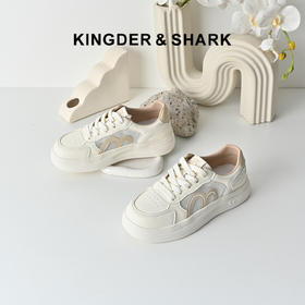 经典鲨2026年夏季专柜新品韩版薄款透气平底休闲鞋小白鞋女KW194-629051