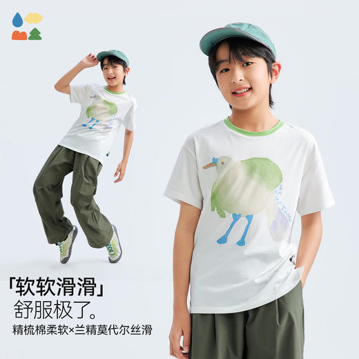 【遇水生花】森林棠26夏款儿童吸湿排汗花影衫原创插画卡通短袖T恤 商品图3