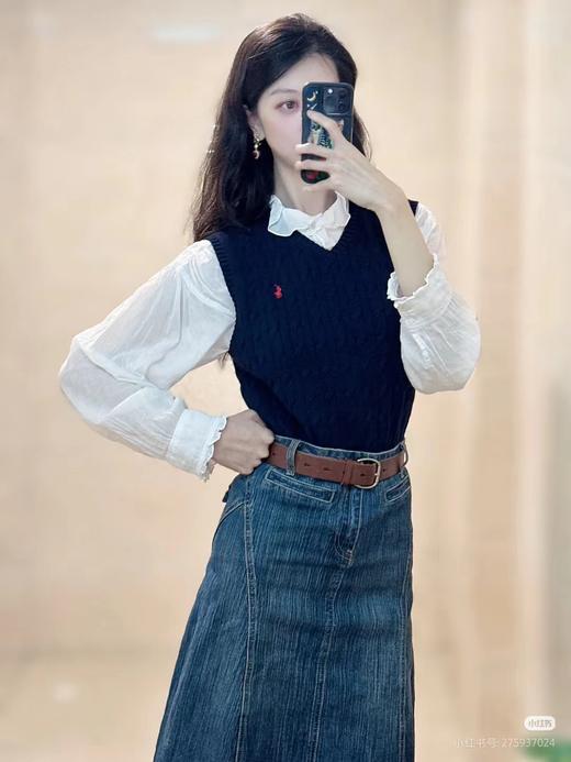 F032013秋冬新款减龄百搭简约时尚V领麻花针织马甲 商品图13