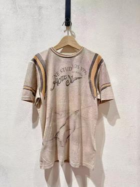 女款做旧印花短袖T恤zh001