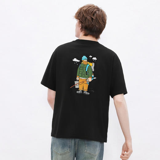 gxg.jeans男装 后背趣味印花潮流宽松圆领短袖T恤男生 25夏季热卖 商品图1