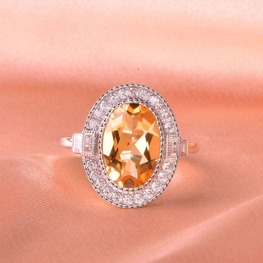 【黄水晶戒指】S925银均码轻奢时尚首饰品送女士节日礼物一物一证JR25011-水晶CC 商品图1