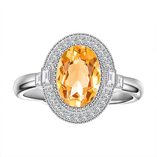 【黄水晶戒指】S925银均码轻奢时尚首饰品送女士节日礼物一物一证JR25011-水晶CC 商品图4