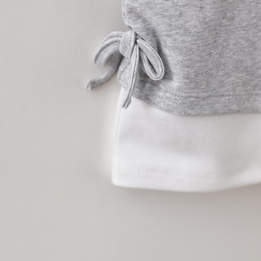 马克珍妮休闲时髦女童假两件抽褶T2026年夏装新款560561 商品图3