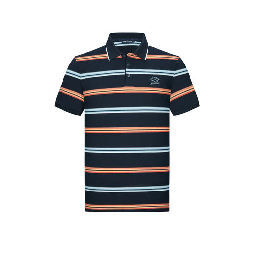 德鲨男装棉质短袖POLO衫2026夏季新款休闲撞色条纹上衣男翻领T恤 商品图4