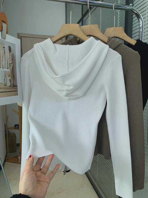 韩单纯原！无补连帽拉链针织外套-26ZB03046 商品图4