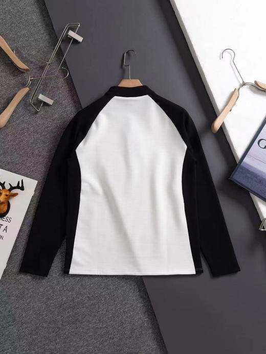 F0320126田径体育生速干训练服跑步健身运动弹力半拉链打底衫 商品图6