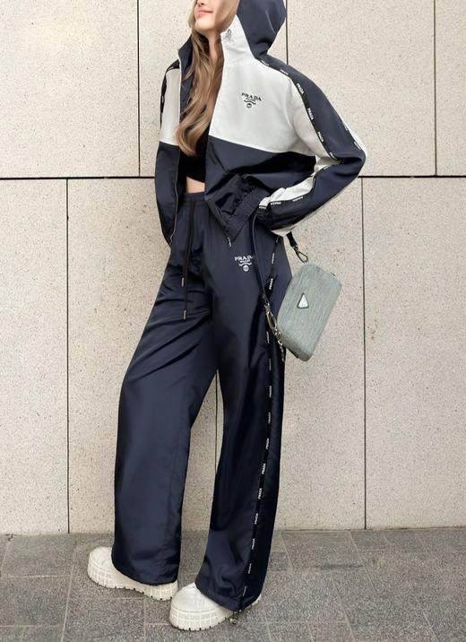 女款风衣连帽外套直筒长裤套装la020 商品图4