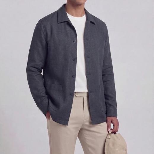春季新款男士亚麻肯佛博休闲外套 商品图1