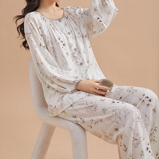 【秒杀】【碎花棉绸睡衣】春秋款绵绸开衫长袖 夏季高级感可外穿田园风家居服40支全人棉绸开衫套装 商品图2
