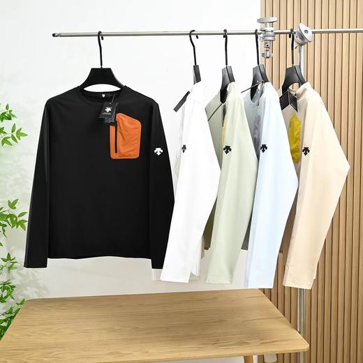 F032010春季新品户外运动休闲圆领拼色口袋长袖套头衫 商品图0