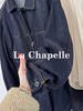 专柜实拍【轻奢风牛仔】拉夏贝尔/La Chapelle翻领口袋明线廓形设计配腰带时髦牛仔上衣气质老钱风外套 商品缩略图7