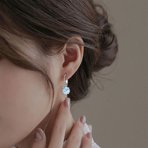 【托帕石耳钉】S925银轻奢时尚耳坠饰品送女生节日礼物一物一证JE25020-水晶CC 商品图3