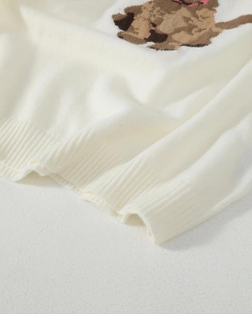 F032041春季新款男女同款提花金毛小狗圆领针织长袖毛衣 商品图4