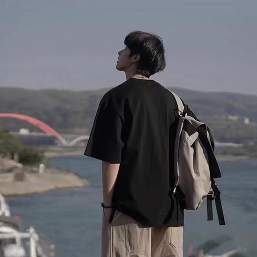 F0320117高克重纯棉圆领套头短袖上衣男女同款T恤 商品图6