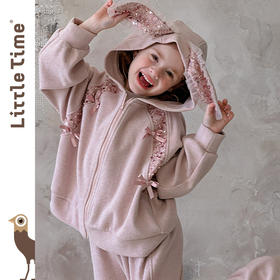 littletime女童套装2026秋冬新款儿童可爱兔子连帽卫衣卫裤两件套
