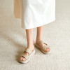 【上新】千百度厚底真皮露趾凉拖鞋女2026夏季新款平底增高一字拖A26386292 商品缩略图1