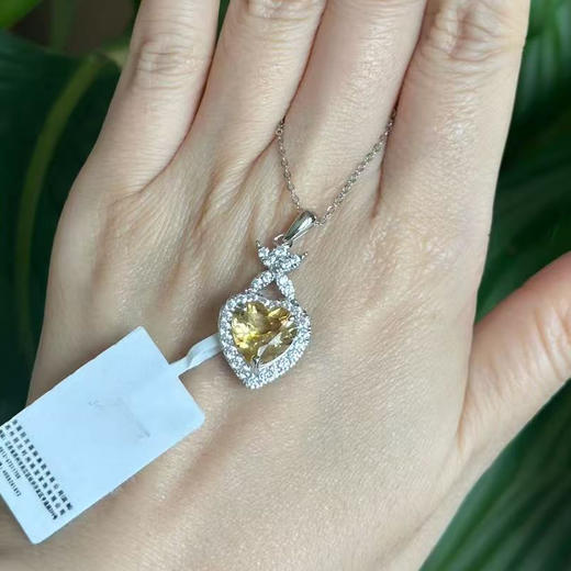 【黄水晶项链/耳钉】S925银轻奢时尚爱心吊坠饰品送女生日节日礼物JP25028/JE25028-水晶CC 商品图1